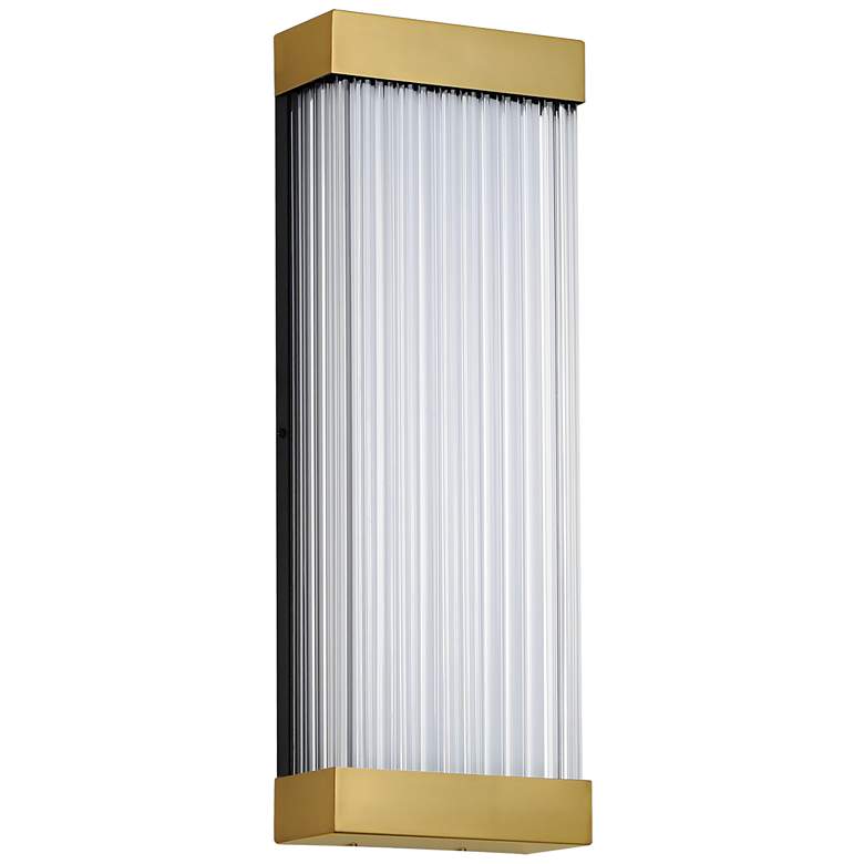 Image 1 ET2 Acropolis 22" Natural Aged Brass LED Outdoor Sconce