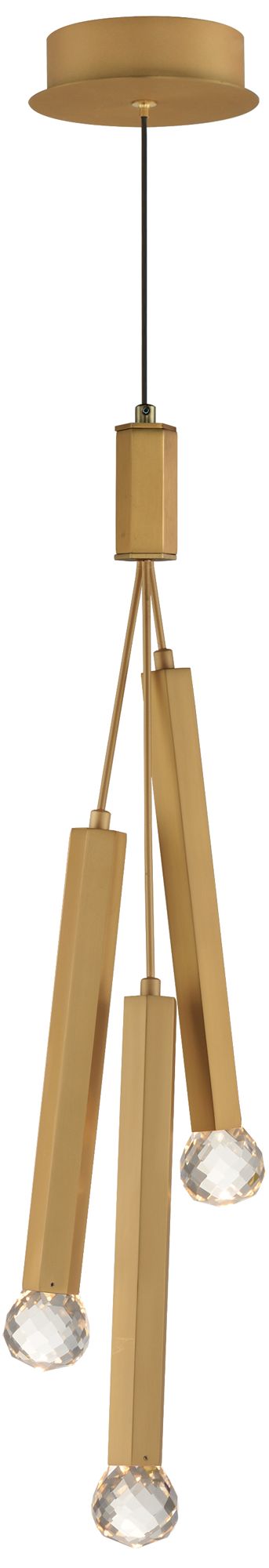 ET2 Allumettes 7 3/4" Wide Gold 3-Light LED Pendant