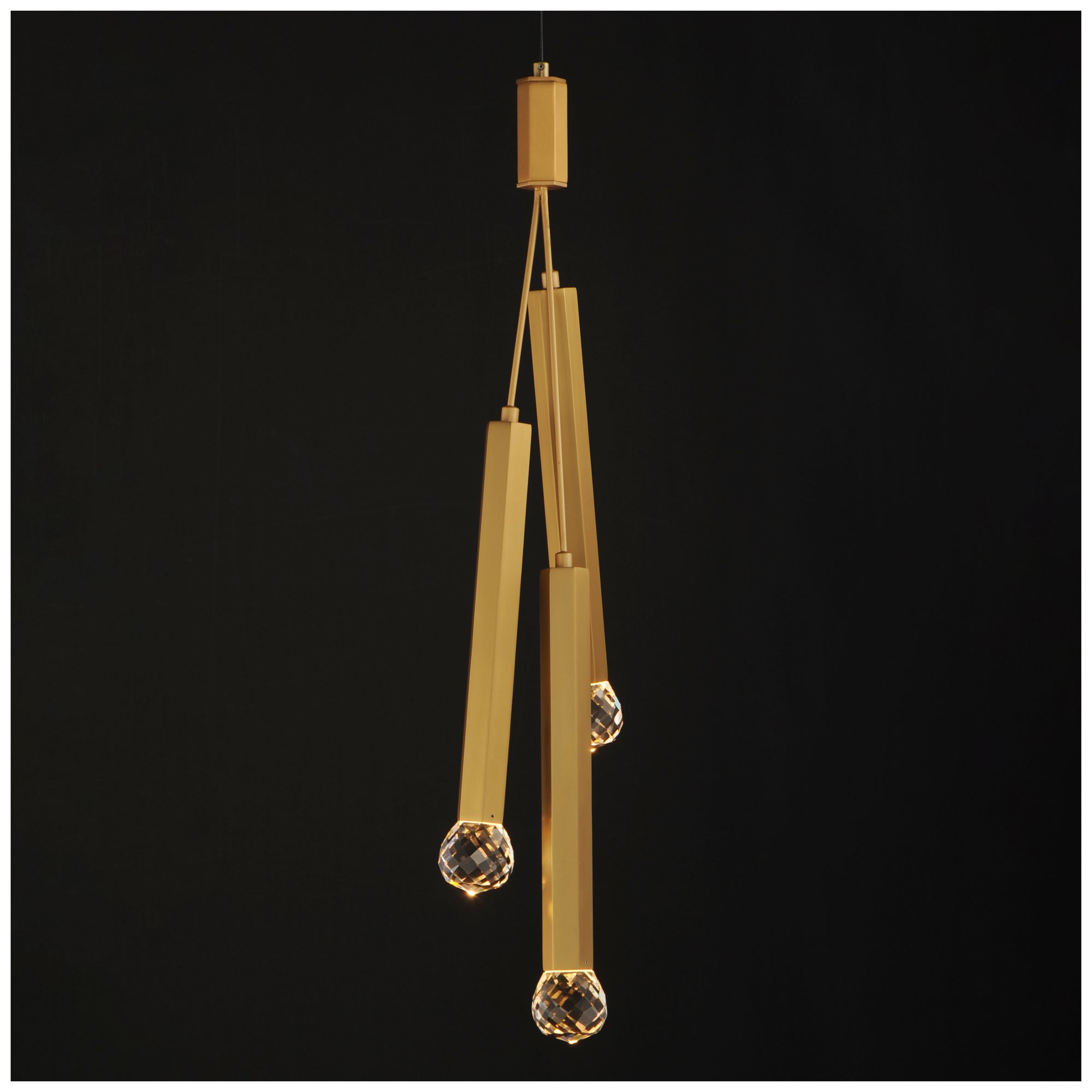 Image 2 ET2 Allumettes 7 3/4" Wide Gold 3-Light LED Pendant more views