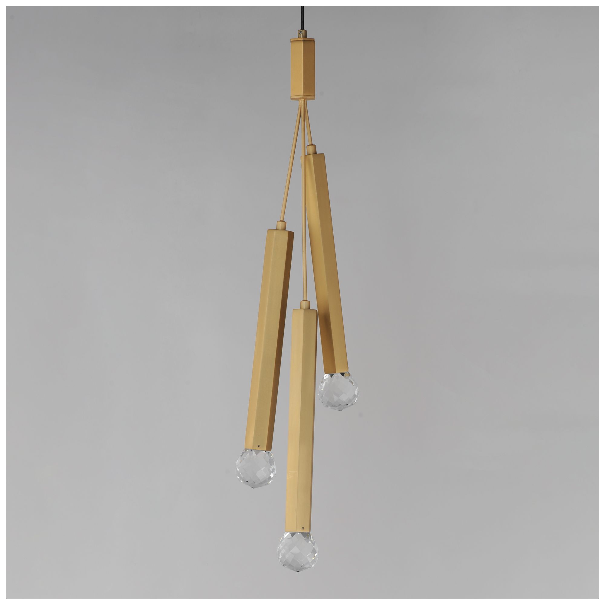 Image 3 ET2 Allumettes 7 3/4" Wide Gold 3-Light LED Pendant more views