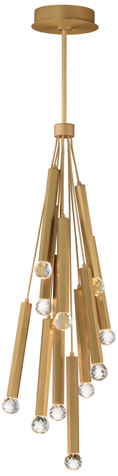 ET2 Allumettes 8 1/2" Wide Gold 12-Light LED Pendant