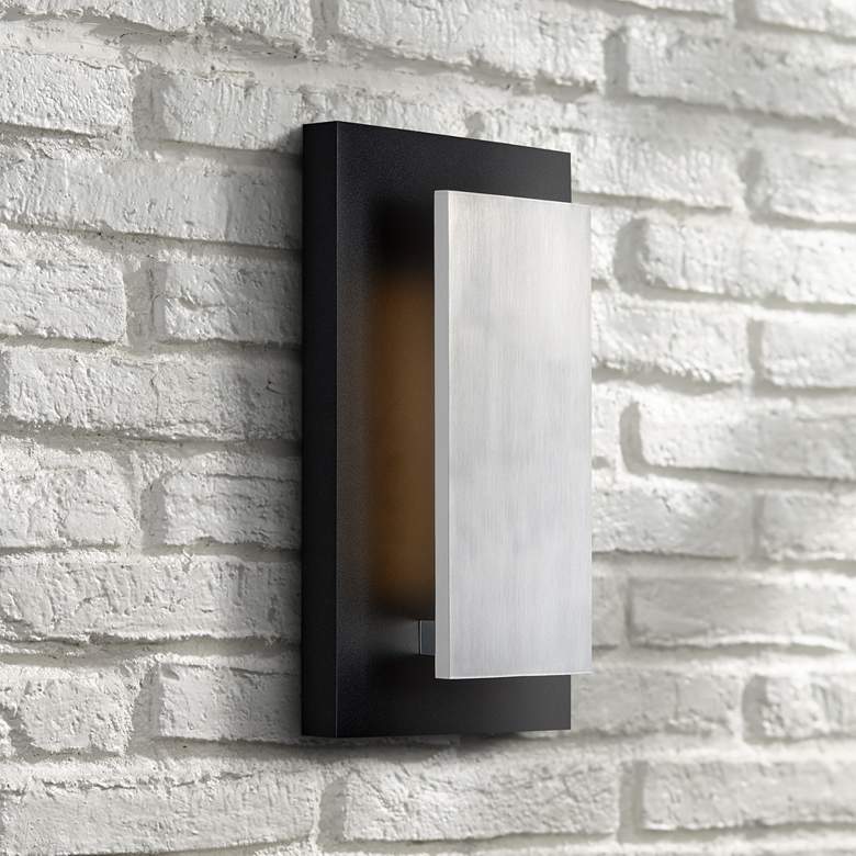 Image 1 ET2 Alumilux 14" High Black and Satin Aluminum LED Outdoor Wall Light