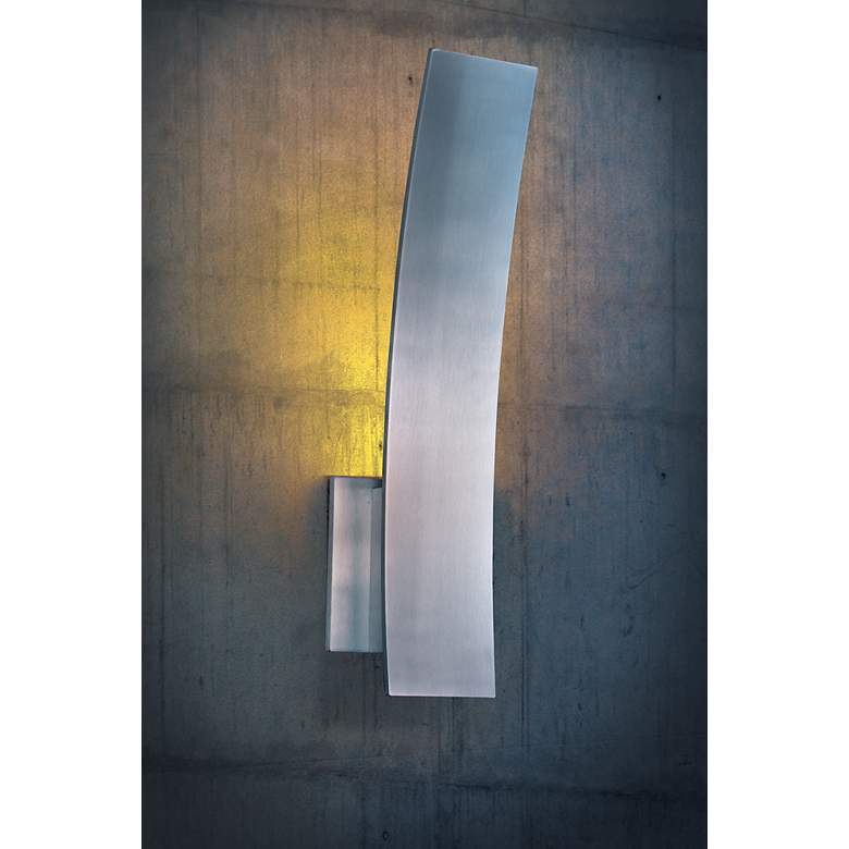 Image 4 ET2 Alumilux 16" High Satin Aluminum LED Curved Sconce more views