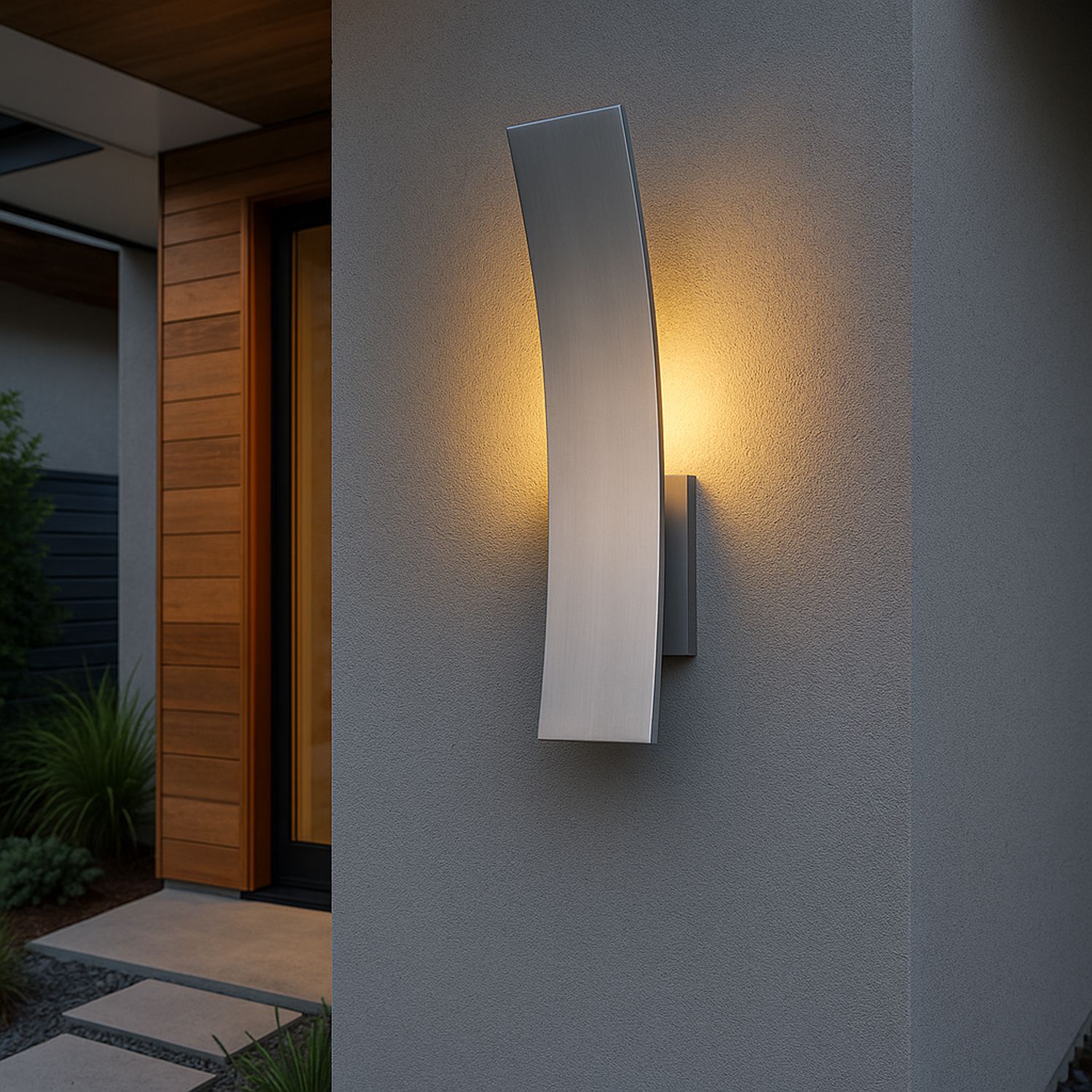 Image 7 ET2 Alumilux 16" High Satin Aluminum LED Curved Sconce more views