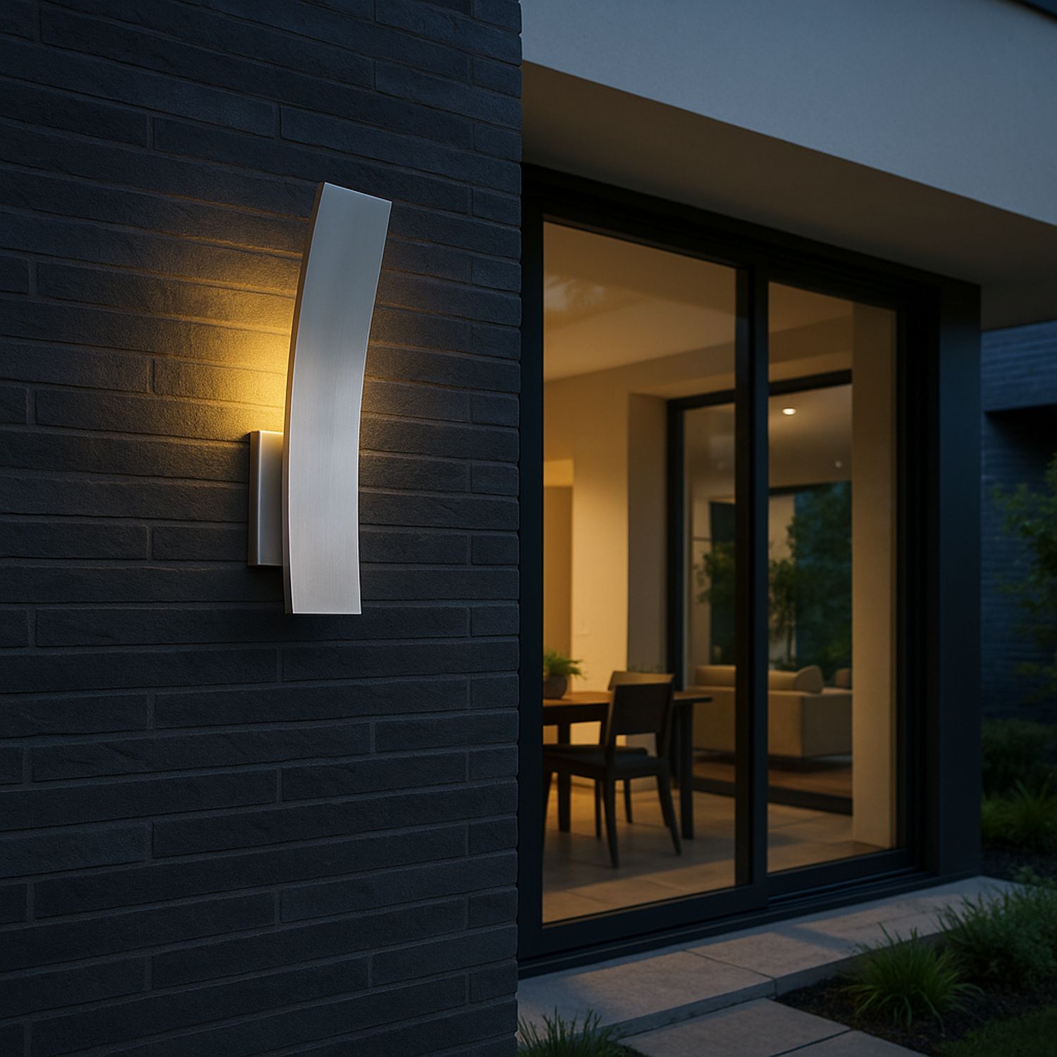 ET2 Alumilux 16" High Satin Aluminum LED Curved Sconce