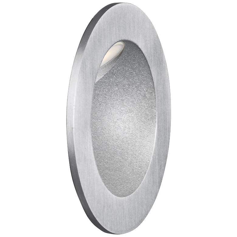 Image 1 ET2 Alumilux 3 1/4" Round Satin Aluminum 12V LED Step Light