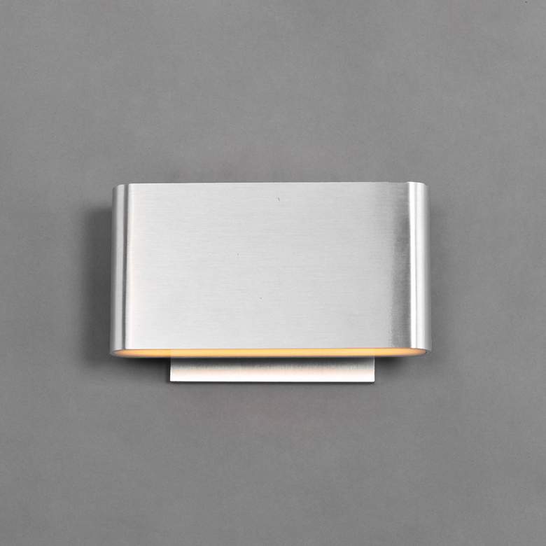 Image 1 ET2 Alumilux 6 3/4" Wide Satin Aluminum LED Sconce
