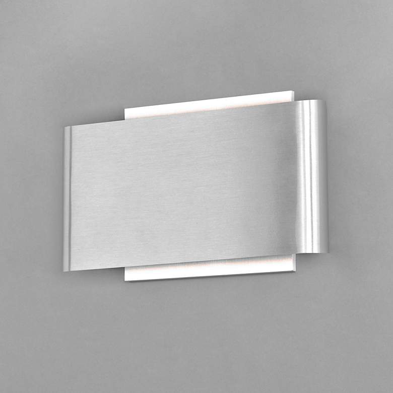 Image 3 ET2 Alumilux 6 3/4" Wide Satin Aluminum LED Sconce more views