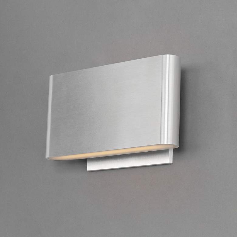 Image 4 ET2 Alumilux 6 3/4" Wide Satin Aluminum LED Sconce more views