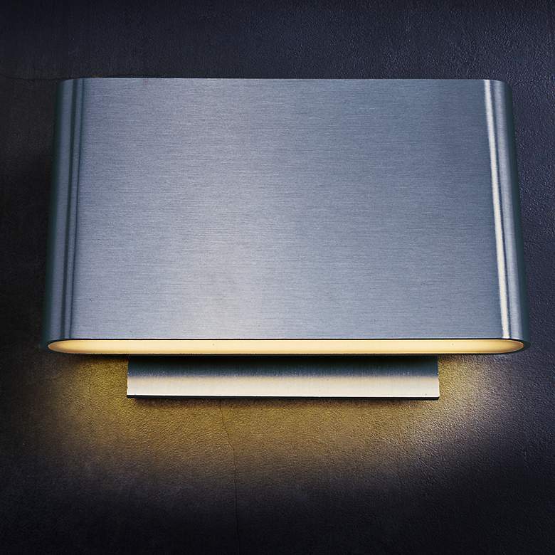 Image 7 ET2 Alumilux 6 3/4" Wide Satin Aluminum LED Sconce more views