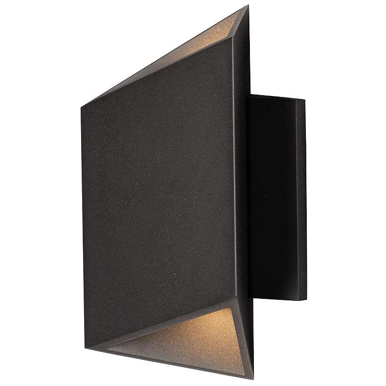 Image 1 ET2 Alumilux 7 inch Wide Modern Black Faceted LED Outdoor Wall Sconce