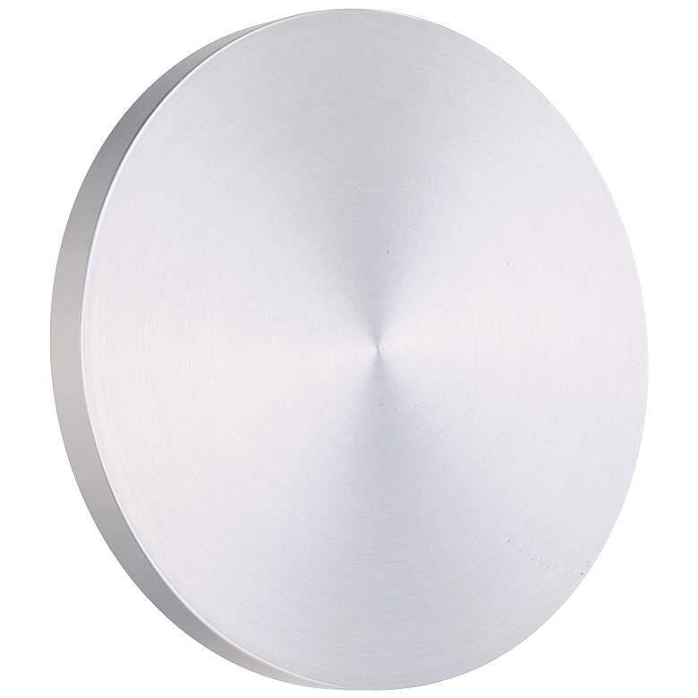 Image 1 ET2 Alumilux: Dish 6 3/4" Wide Satin Aluminum LED Outdoor Wall Sconce