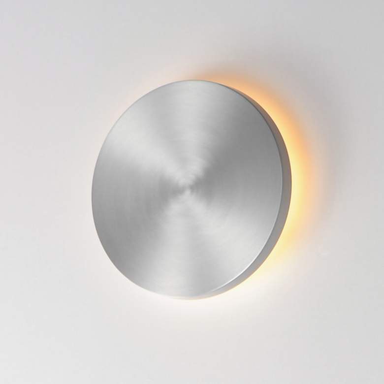Image 4 ET2 Alumilux: Dish 6 3/4" Wide Satin Aluminum LED Outdoor Wall Sconce more views