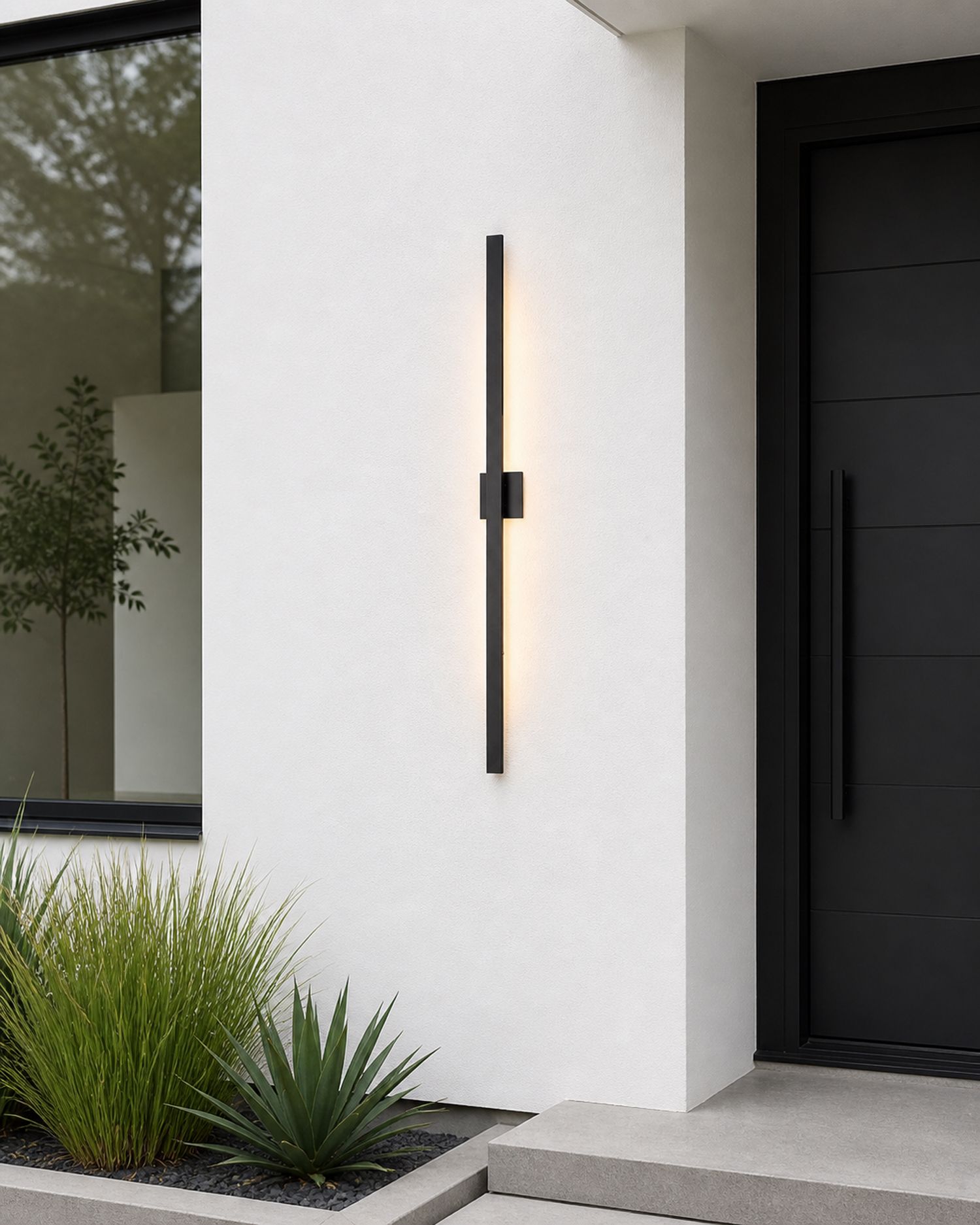 ET2 Alumilux Line 51" High Black LED Outdoor Wall Light in scene