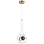 1_ET2 Amulet 8 1/2"W Black and Brass 3-Light LED Mini Pendant