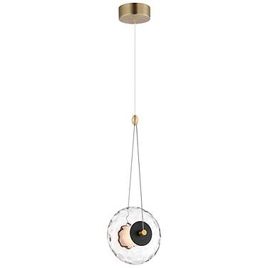 ET2 Amulet 8 1/2"W Black and Brass 3-Light LED Mini Pendant