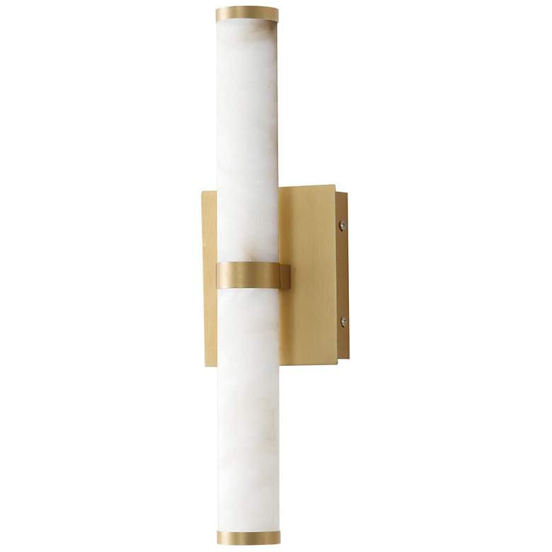Image 1 ET2 Aragon 17" High White Alabaster/Gold Bath Vanity