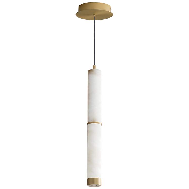 Image 1 ET2 Aragon 17" White Alabaster/Gold LED Pendant
