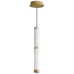 ET2 Aragon 17" White Alabaster/Gold LED Pendant