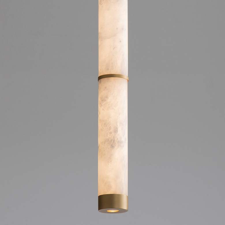 Image 2 ET2 Aragon 17" White Alabaster/Gold LED Pendant more views