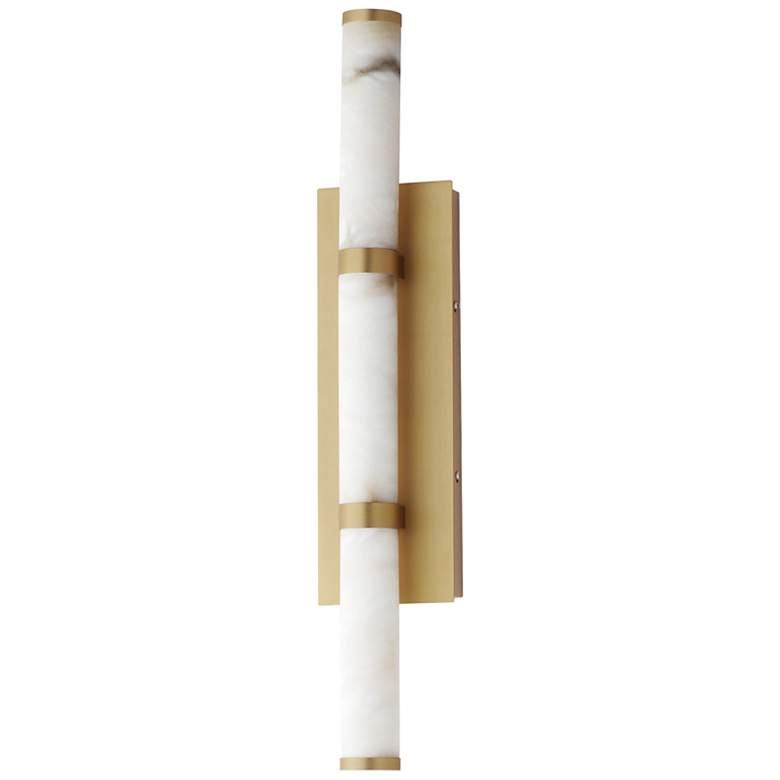 Image 1 ET2 Aragon 26" High White Alabaster/Gold Bath Vanity