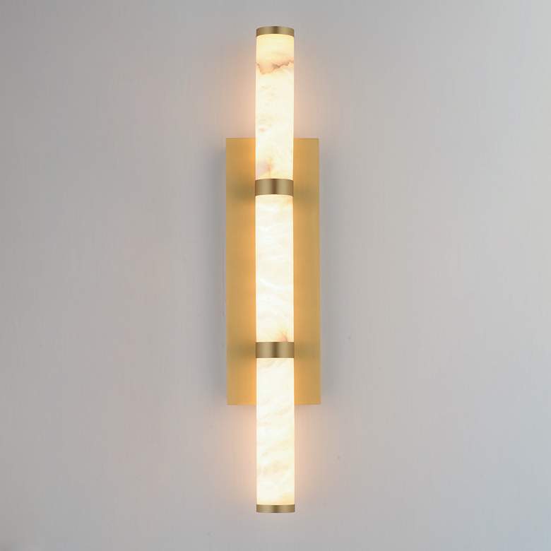 Image 3 ET2 Aragon 26" High White Alabaster/Gold Bath Vanity more views
