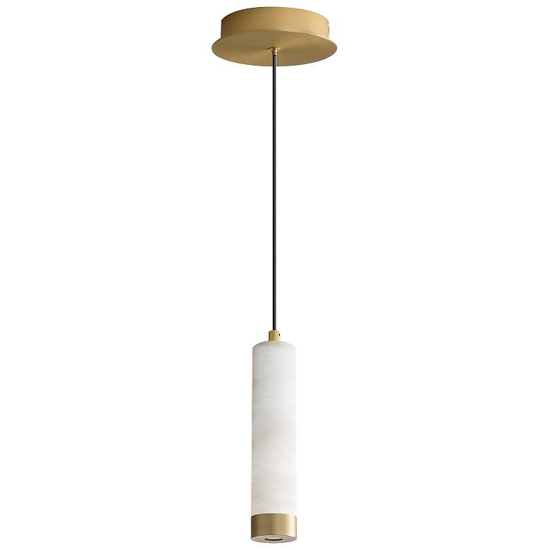 Image 1 ET2 Aragon 9" White Alabaster/Gold LED Pendant