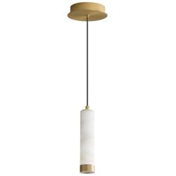 ET2 Aragon 9" White Alabaster/Gold LED Pendant