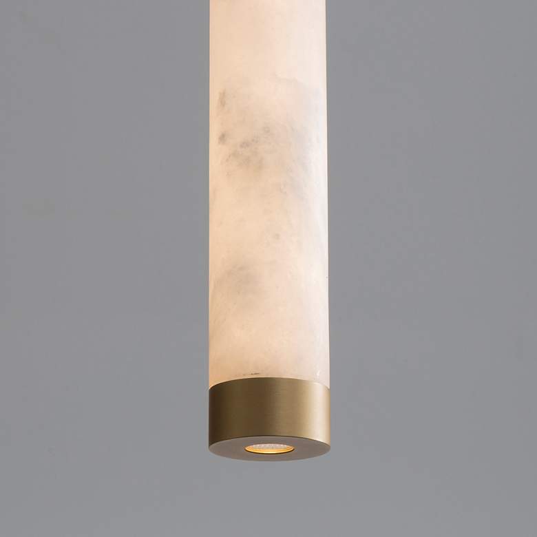 Image 3 ET2 Aragon 9" White Alabaster/Gold LED Pendant more views