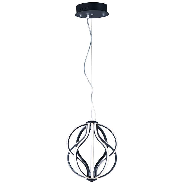 Image 2 ET2 Aura 12" Wide Black Orb LED Mini Pendant