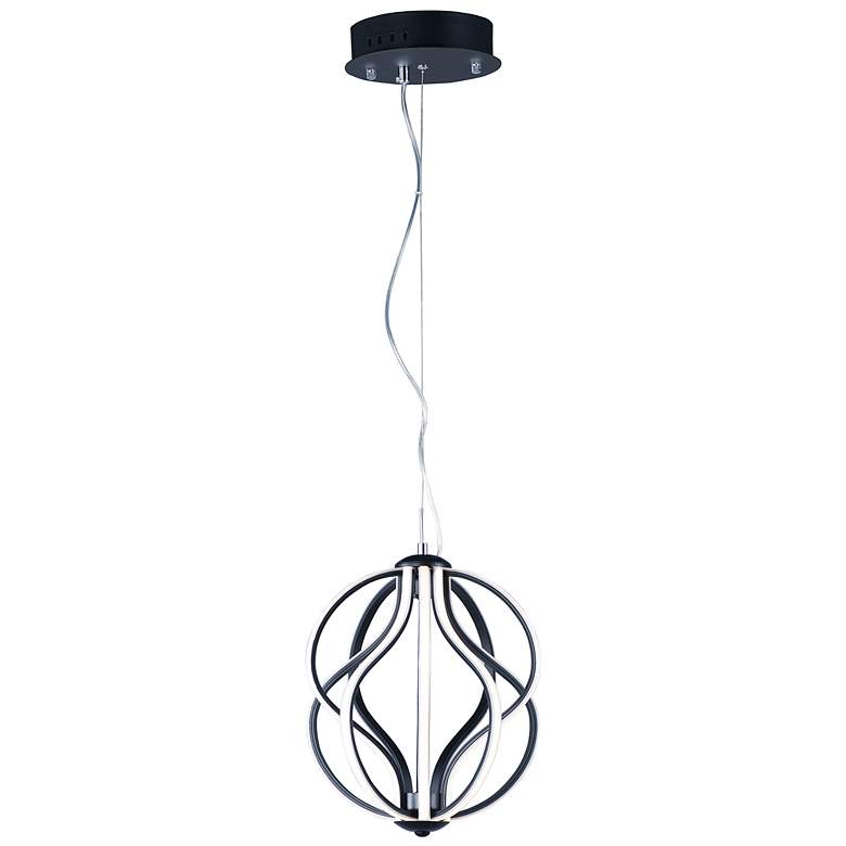 Image 2 ET2 Aura 12 inch Wide Black Orb LED Mini Pendant