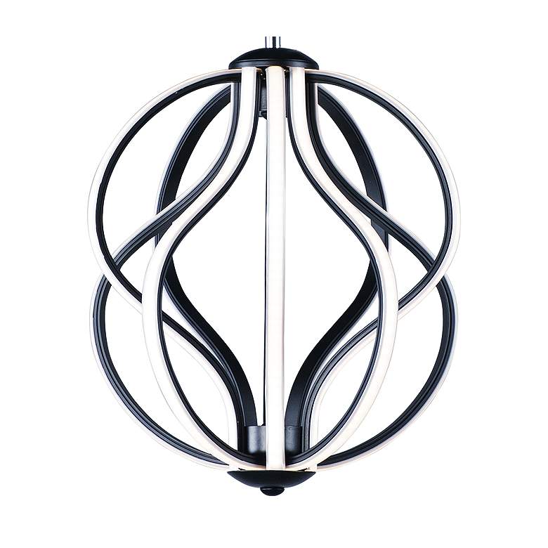Image 3 ET2 Aura 12" Wide Black Orb LED Mini Pendant more views