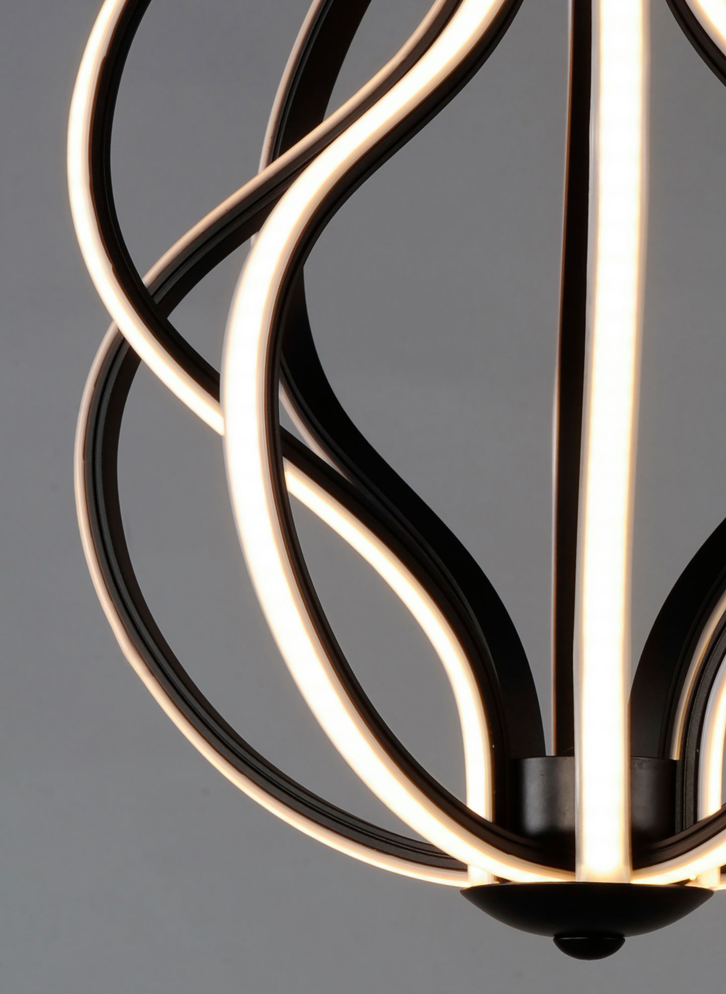 Image 4 ET2 Aura 12" Wide Black Orb LED Mini Pendant more views