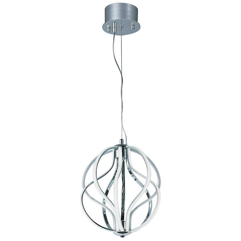 Image 1 ET2 Aura 12 inch Wide Polished Chrome LED Mini Pendant