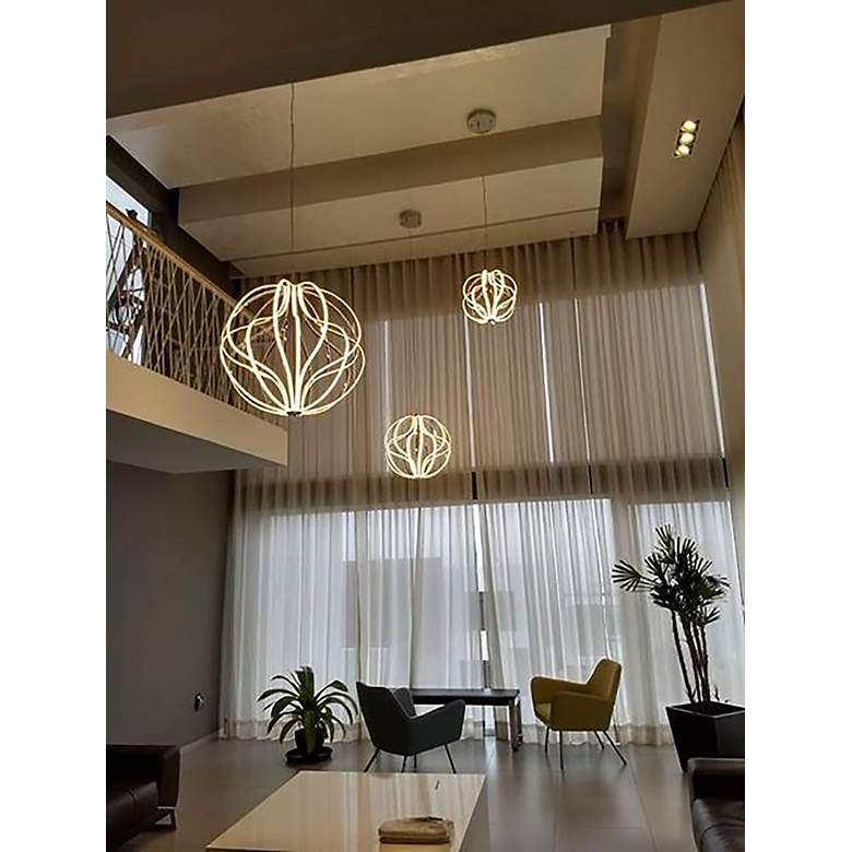 Image 6 ET2 Aura 12" Wide Polished Chrome LED Mini Pendant more views