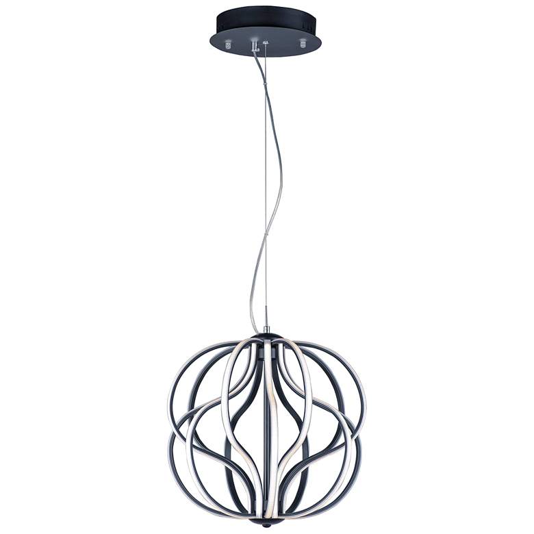 Image 1 ET2 Aura 17" Wide Black LED Orb Pendant Light