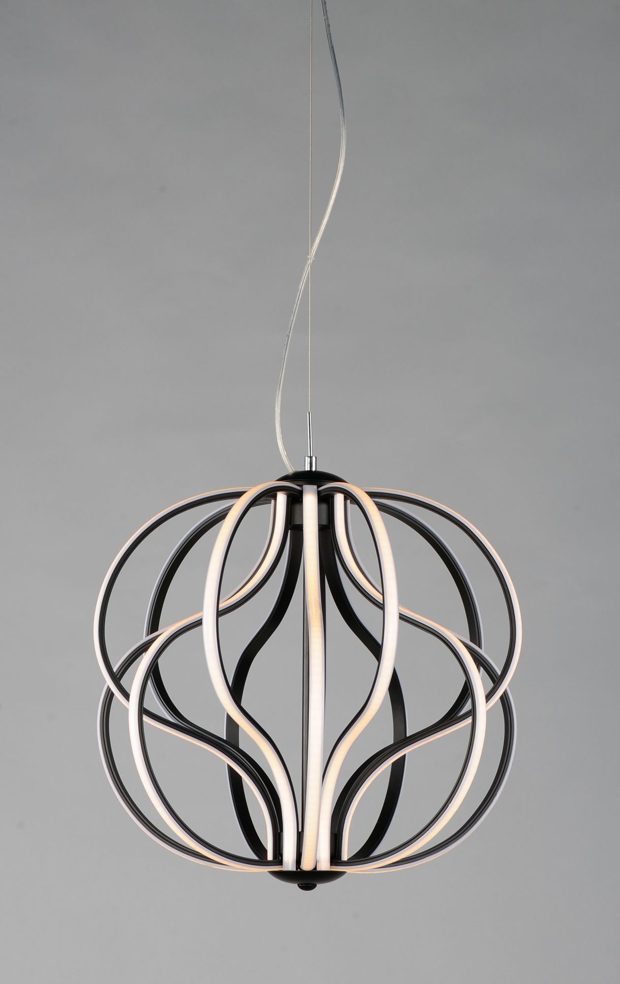 Image 7 ET2 Aura 17" Wide Black LED Orb Pendant Light more views