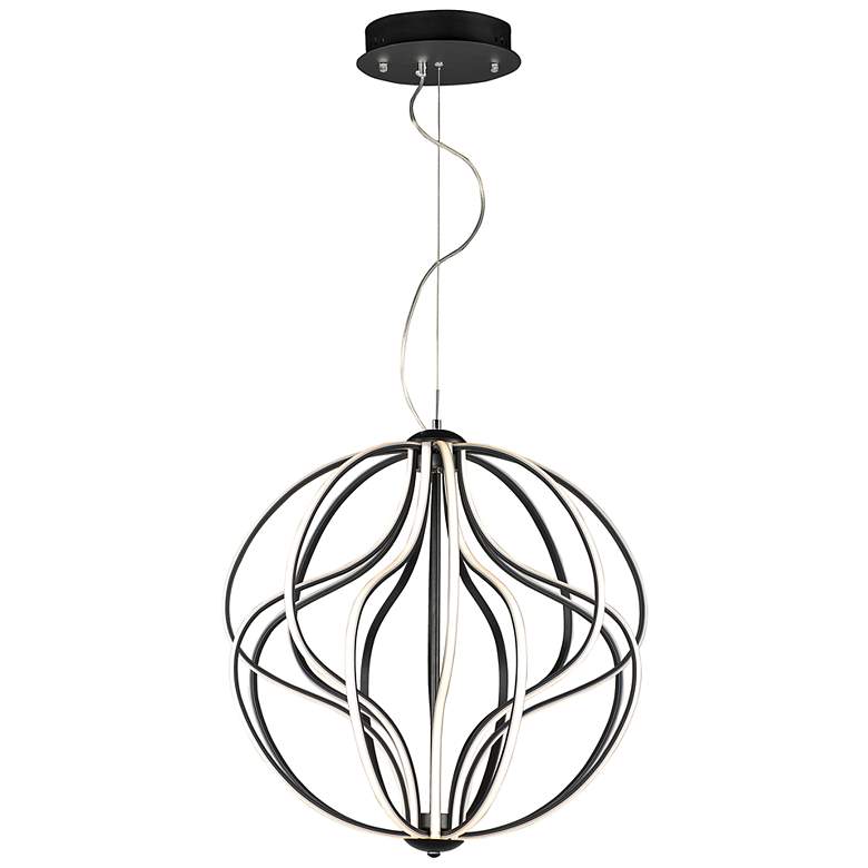 Image 1 ET2 Aura 24" Wide Black LED Pendant Light