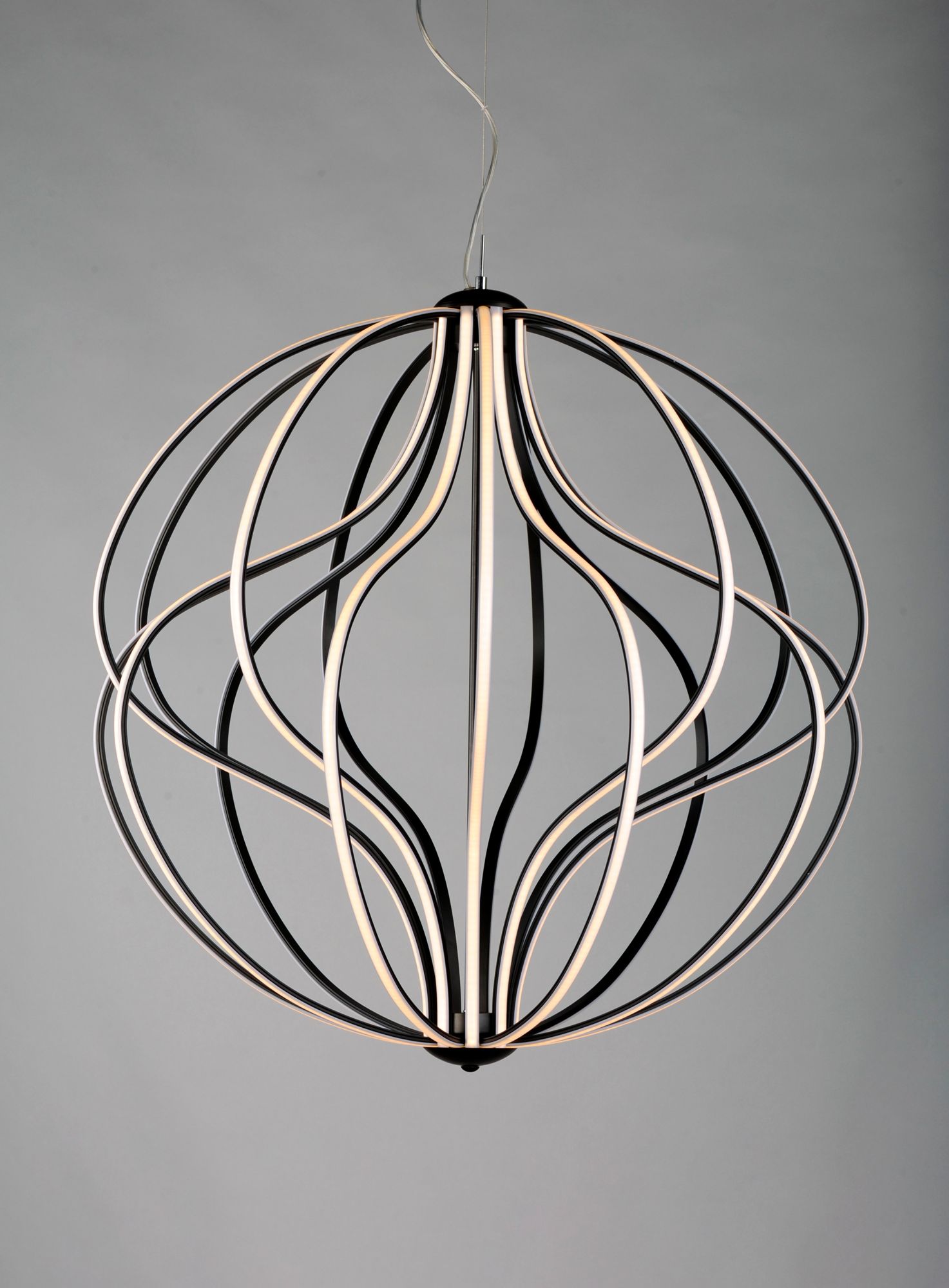 Image 4 ET2 Aura 31" Wide Black Orb LED Pendant Light more views