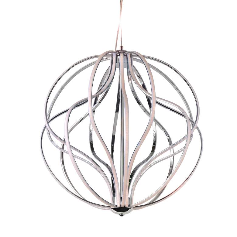 Image 3 ET2 Aura 31" Wide Polished Chrome LED Pendant Light more views