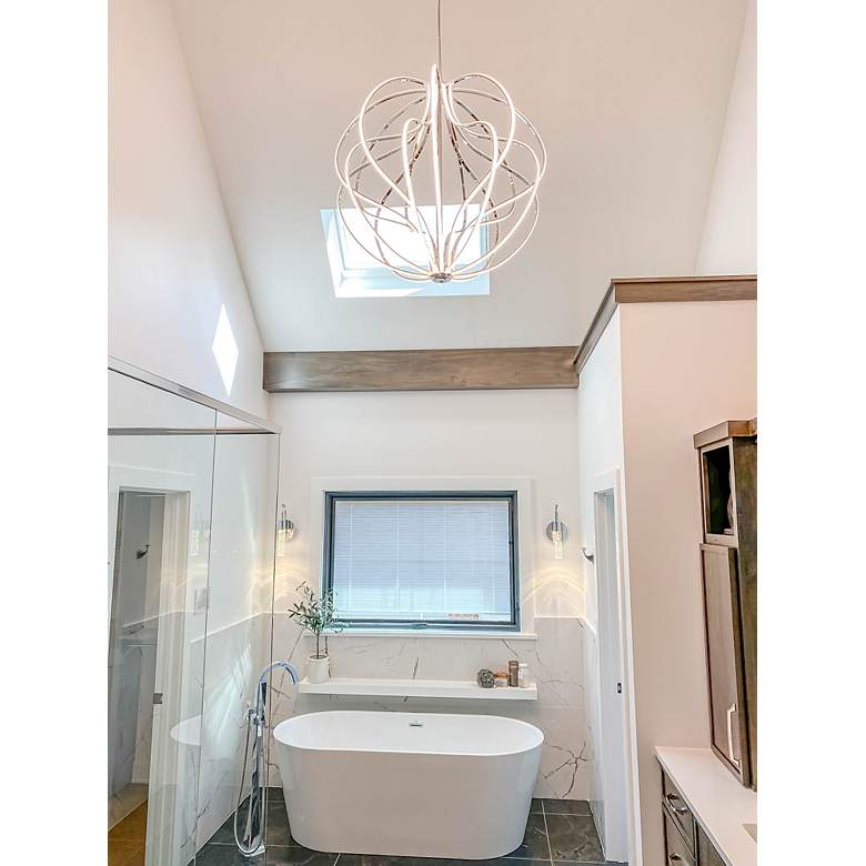 Image 6 ET2 Aura 31" Wide Polished Chrome LED Pendant Light more views