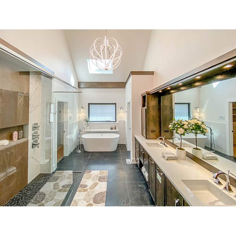 Image 7 ET2 Aura 31" Wide Polished Chrome LED Pendant Light more views