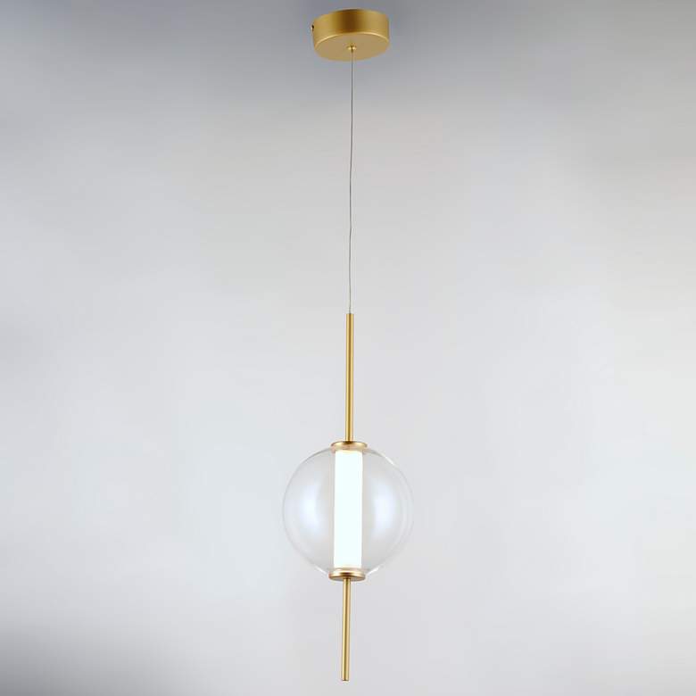 Image 3 ET2 Axle 8" Wide Gold Globe LED Mini Pendant more views