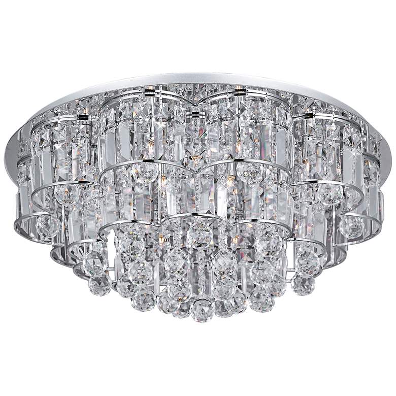 Image 1 ET2 Bangle 26" Wide Polished Chrome Crystal Ceiling Light