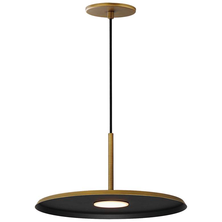 Image 1 ET2 Berliner 13 3/4" Wide Antique Brass LED Pendant Light