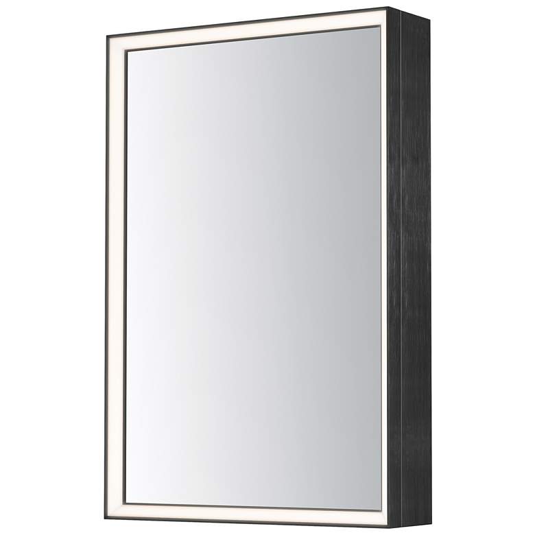 Image 1 ET2 Bevel 24" x 36" Brushed Black Medicine Cabinet LED Mirror-3000K