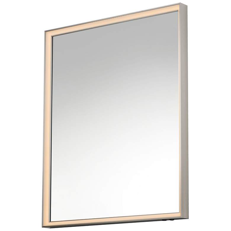 Image 2 ET2 Bevel Satin Nickel 30" x 36" Rectangular LED Wall Mirror