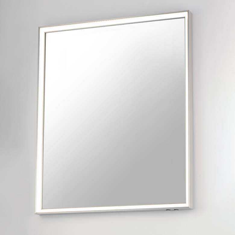 Image 1 ET2 Bevel Satin Nickel 30" x 36" Rectangular LED Wall Mirror