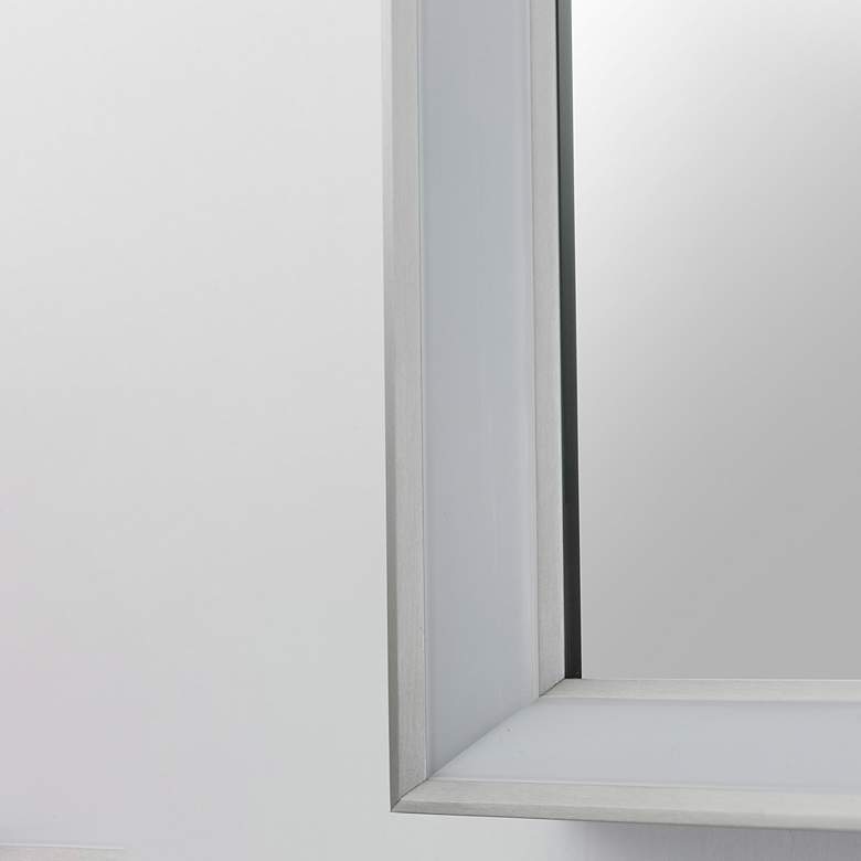 Image 4 ET2 Bevel Satin Nickel 30" x 36" Rectangular LED Wall Mirror more views