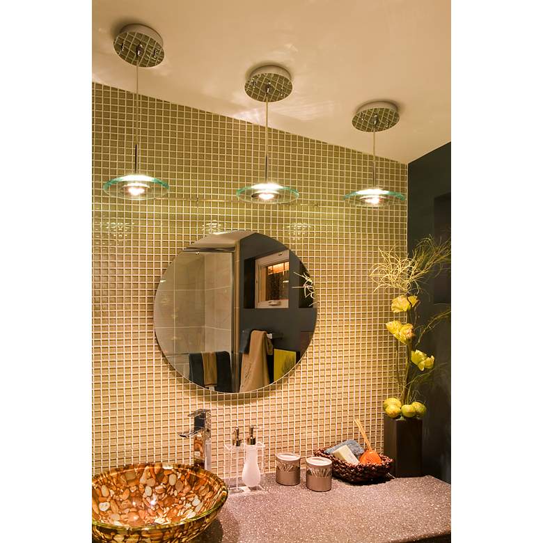 Image 2 ET2 Beveled Glass Disks 7" Wide Modern LED Mini Pendant more views